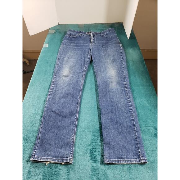 Levis 525 Jeans Sz 12 Womens Blue Denim Pants Perfect Waist Mid Rise Straight - Picture 1 of 16